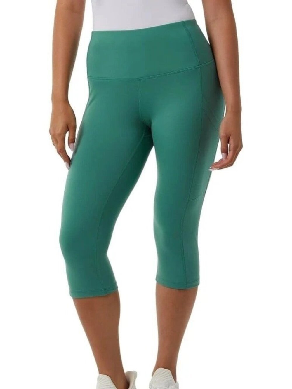 NWT 32 Degrees Cool Women's XXL Green Cropped Leggings Activewear